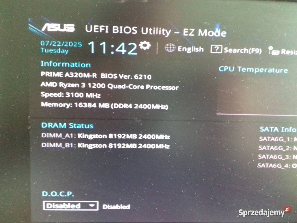 AMD Ryzen 3 1200 AE 4x31GHz AM4 8MB Sprawny Bydgoszcz