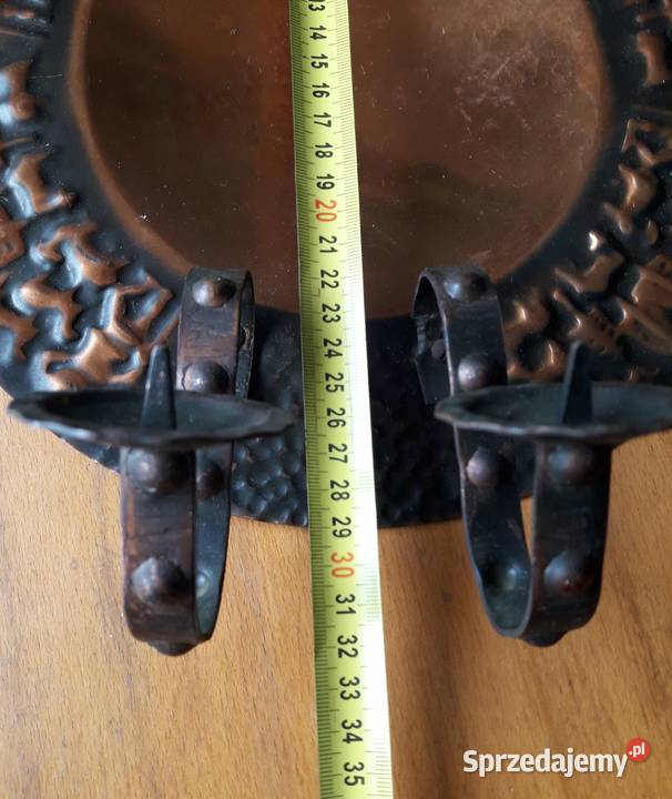 Stary świecznik kinkiet ścienny metaloplastyka Gdynia