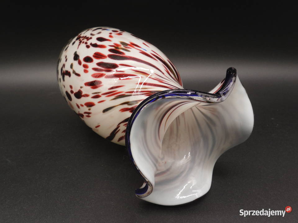 Wazon Szkło Artystyczne Styl Murano Czeski Brok