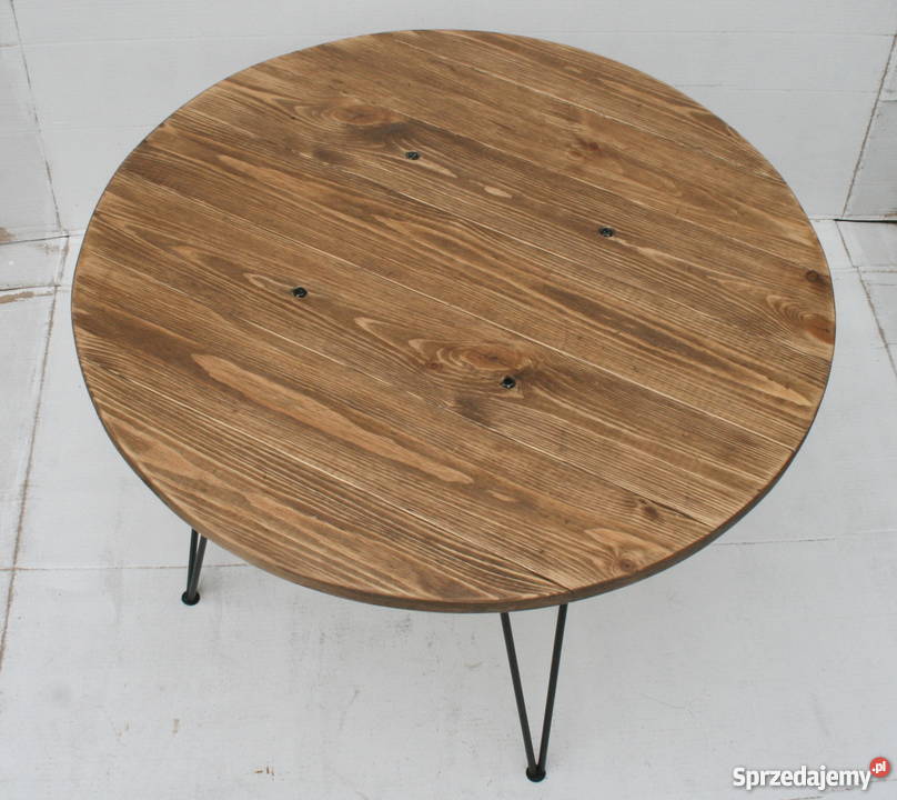 Stolik kawowy koło okrągły loft industrialny