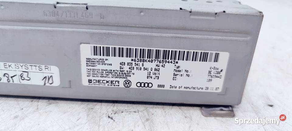 TUNER MODUŁ RADIA AUDI A6 A8 4E0035541S Motoryzacja Przystajń