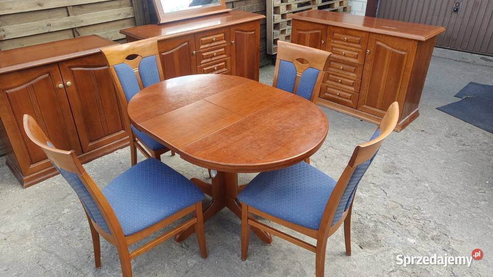 Komplet KLOSE stół okrągły rozkładany 4 krzesła mazowieckie Warszawa