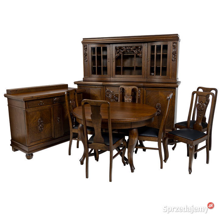 Stylowa jadalnia antyki kredens komoda okrągły Swarzędz