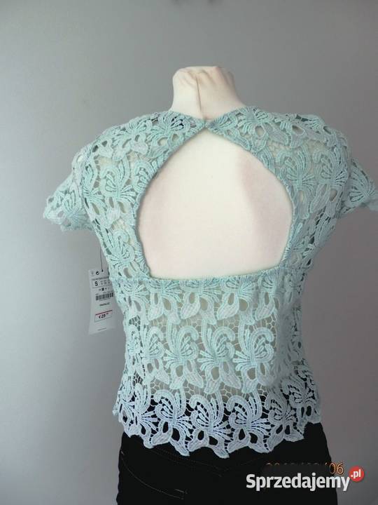 Bluzka Zara Ażurowa Koronkowa Modne Plecy Nowa z Łomża
