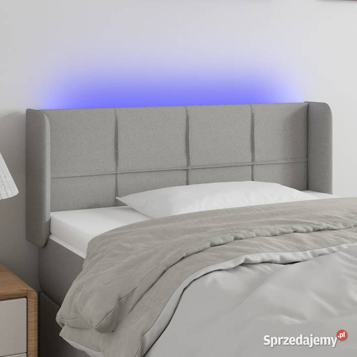 Zagłówek do łóżka z LED jasnoszary 83x16x7888 Warszawa