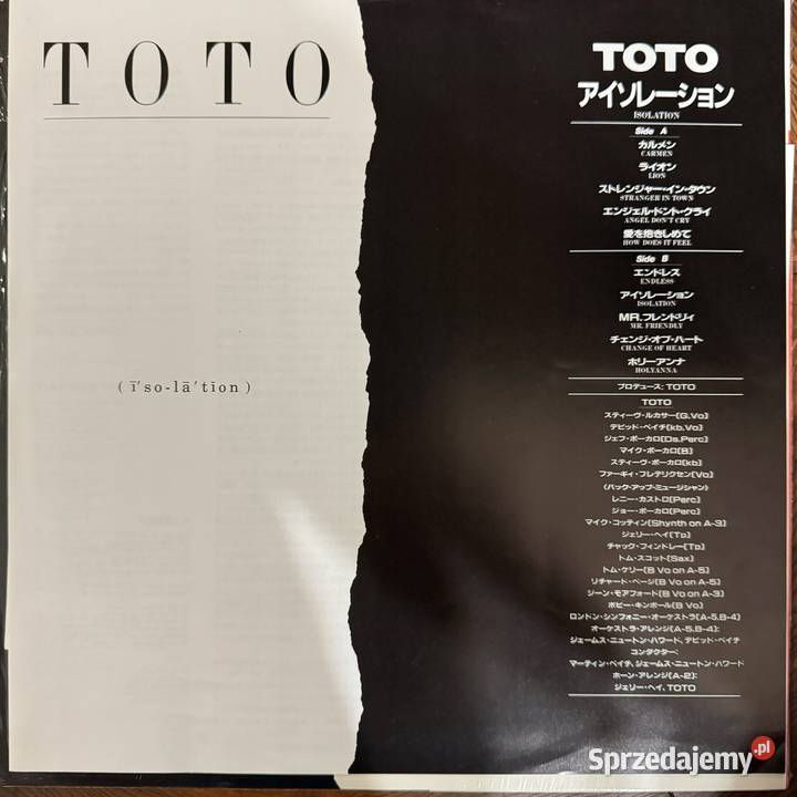Toto Isolation EXNM Japan Obi LP 1984 CbsSony sprzedam