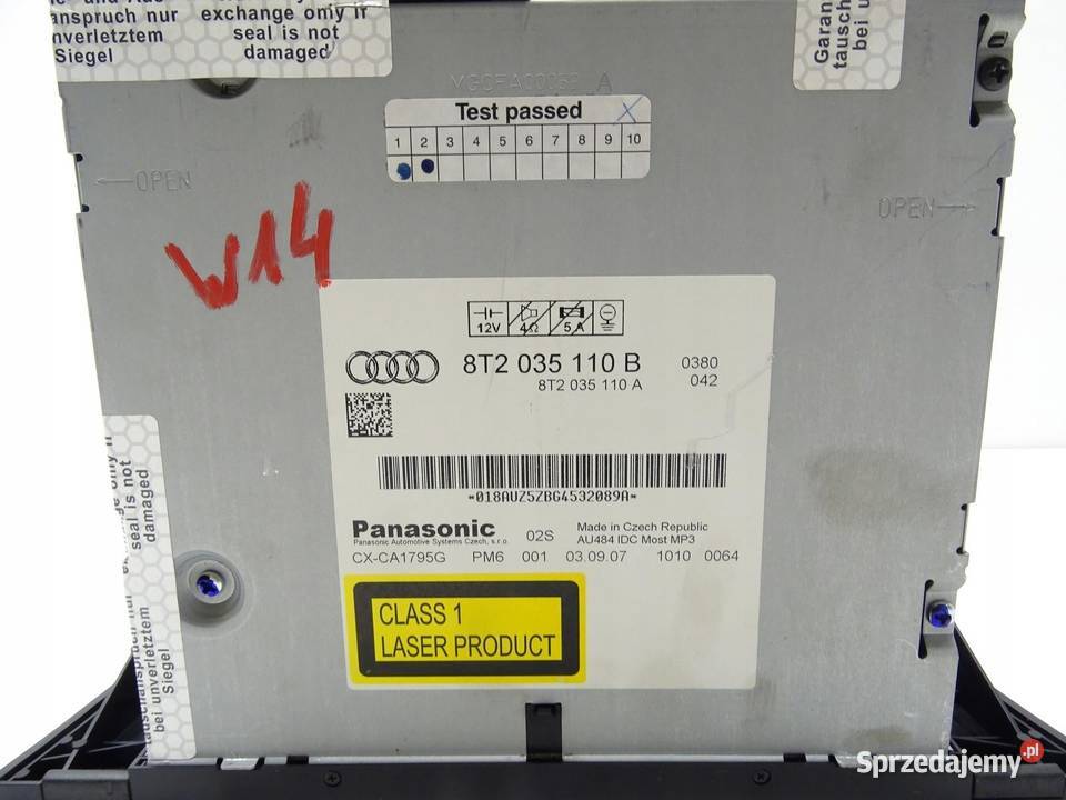 ZMIENIARKA PŁYT CD PLAYER 8T2035110B AUDI A5 8T osobowe Sprzęt audio fabryczny