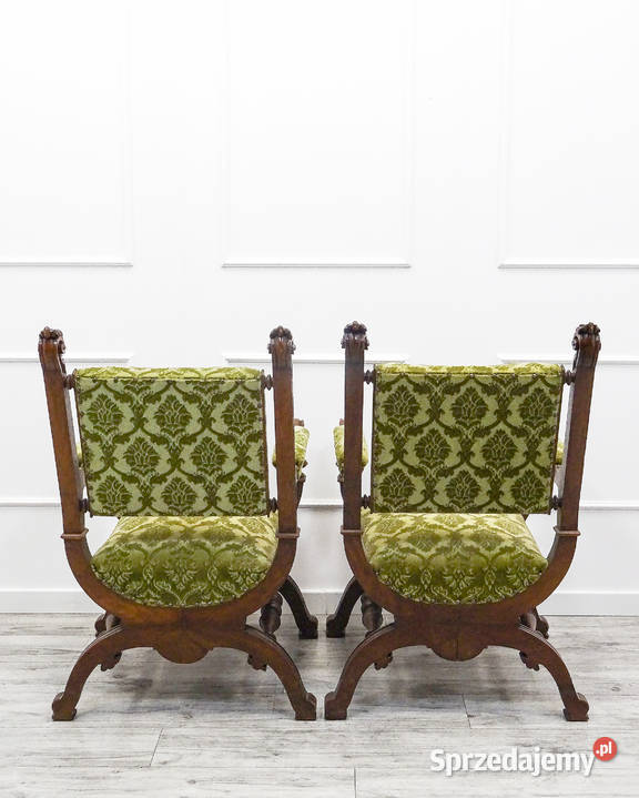 Zdobione Fotele tapicerowane Orzech FOTEL Kalisz