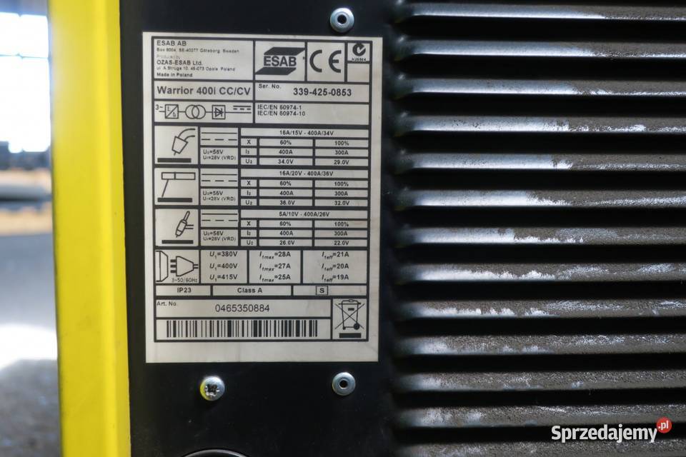 Półautomat spawalniczy ESAB WARIOR 400I CCCV Reszel sprzedam
