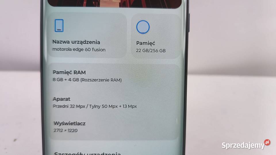Smartfon MOTOROLA Edge 60 Fusion 5G 8256GB Katowice