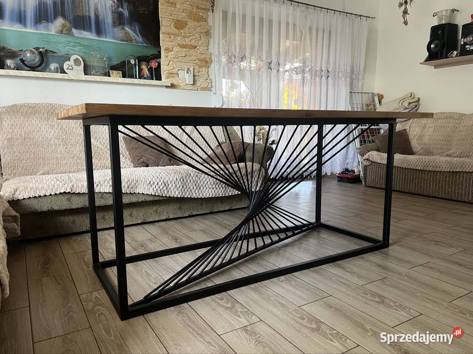 Stół Loftowy dębowy gr 3 konstrukcja stalowa 180cm Stoły Ostrzeszów