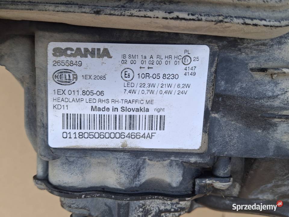 SCANIA R S REFLEKTOR PRAWY FULL LED LAMPA PRAWA Bieleń