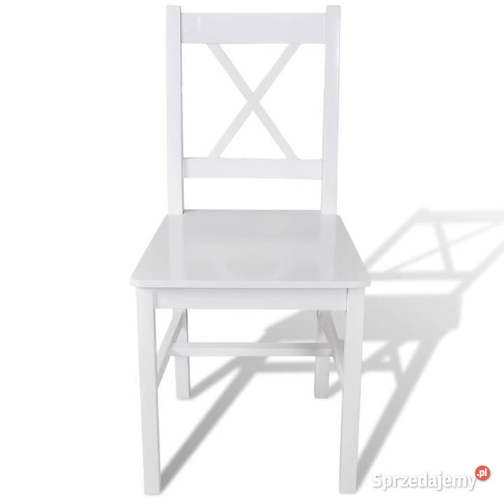Krzesła stołowe 6 białe drewno sosnowe WM271496
