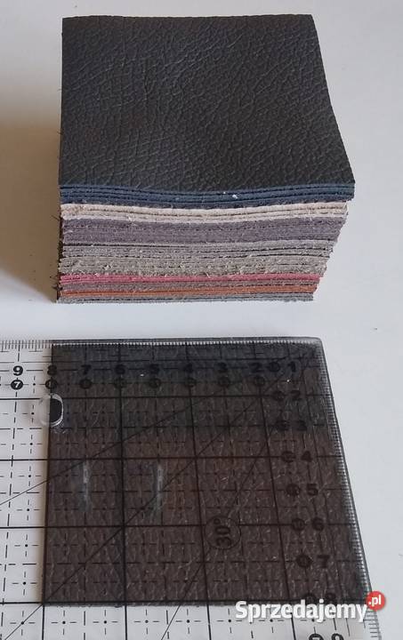 Skóra Kwadrat 8 x 8 30 sztuk Licowa Włoska Brązy sprzedam
