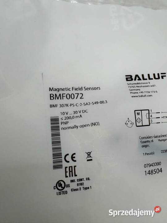 Balluff BMF0072 BMF307K C 2 SA2 S49 00 3 Czujnik Pozostałe Warszawa sprzedam