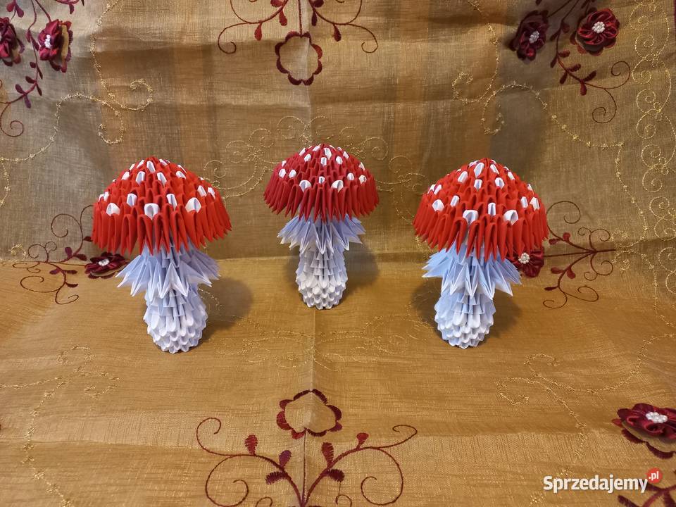 Muchomor grzyb origami rękodzieło jesienna