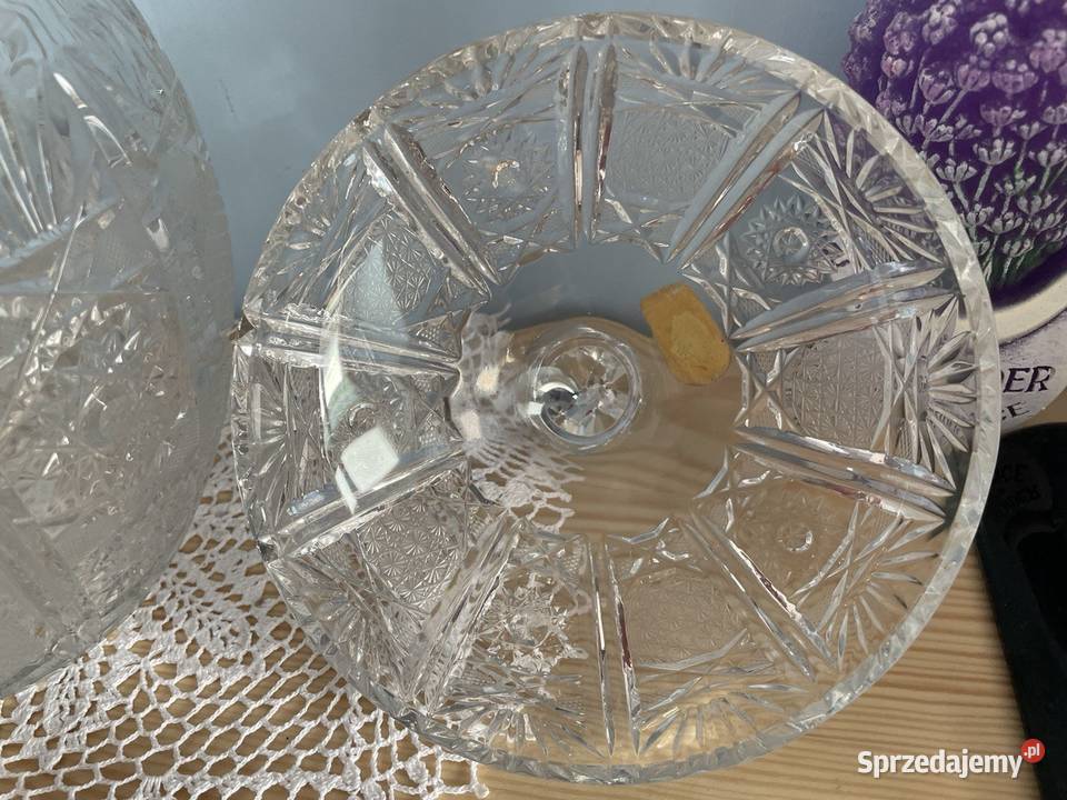 Krysztalowa duza bomboniera mat wiedenski huta Jelenia Góra