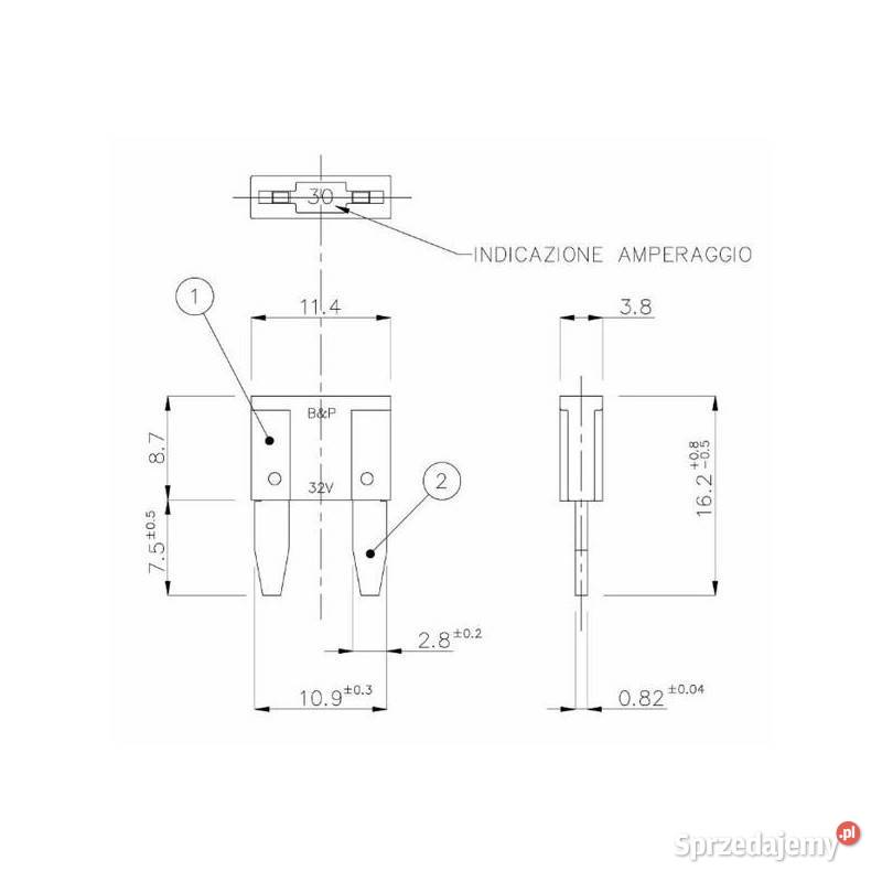 Mały bezpiecznik 15A niebieski 58602 małopolskie Kamionna