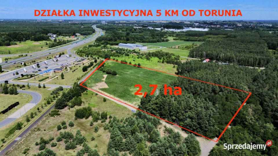 Działka inwestycyjna 17 ha A1 LubiczkTorunia Jedwabno sprzedam