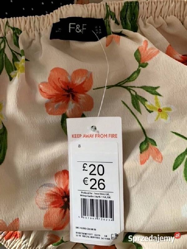 ff sukienka elegancka modny wzór kwiaty floral Choszczno