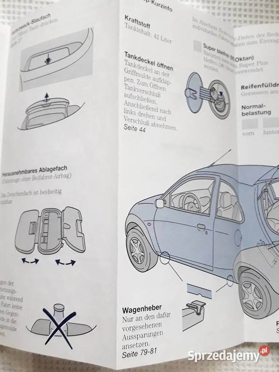 Ford Ka instrukcja obsługi 2 prospekt ulotka Piotrków Trybunalski