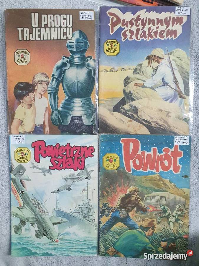 Tajemnica Złotej Maczety zestaw 4 komiksów wyd2 historyczne i wojenne Gdynia
