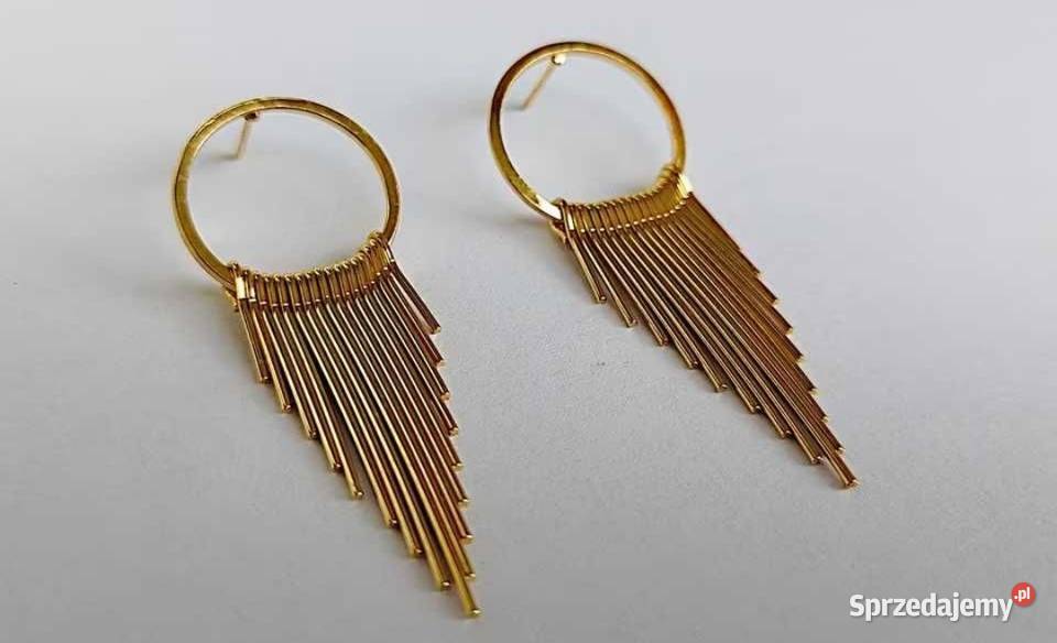 Wiszące kolczyki złote Kolczyki Szczecin