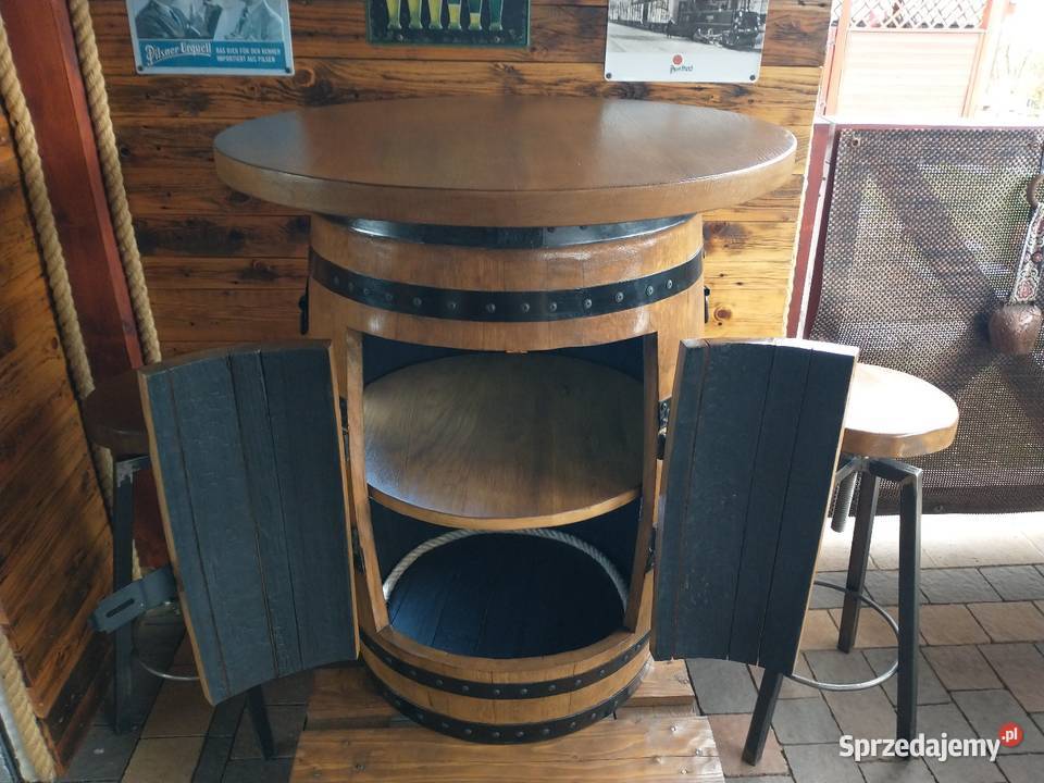 Podświetlany barek z beczki dębowej whisky Żywiec