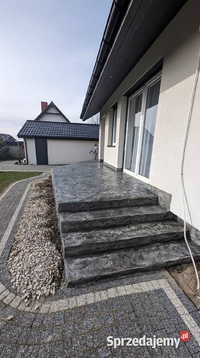 Beton stemplowany tarasy schody filary cokoly Gliwice