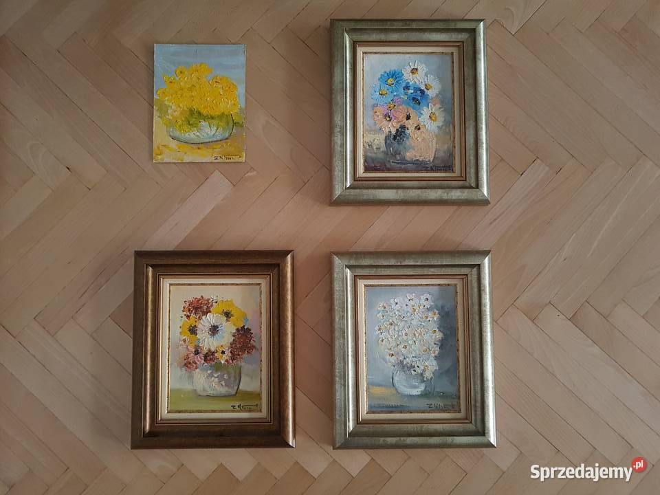 Obraz olejny kwiaty w wazonie wiosna Zygmunt małopolskie Nowy Sącz