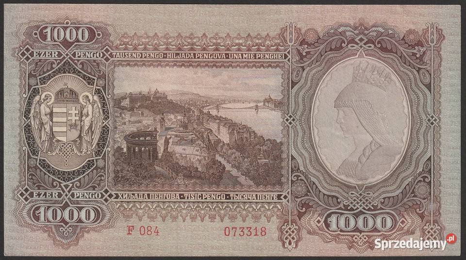 Węgry 1000 pengo 1943 F 084 stan bankowy UNC Łódź