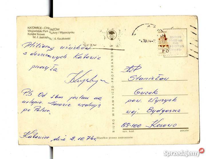 KATOWICE CHORZÓW KOLEJKA LINOWA POCZTÓWKA świętokrzyskie Krynki sprzedam
