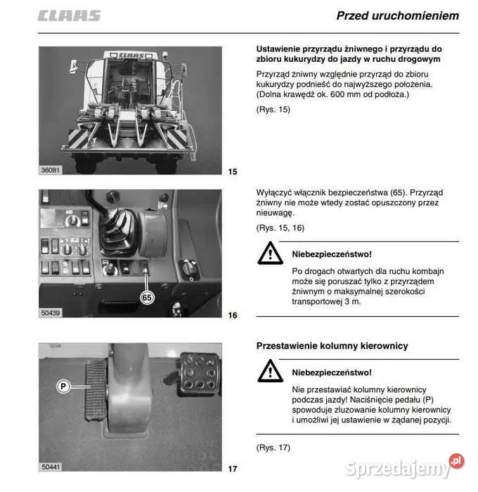 Instrukcja obsługi kombajnu Claas MEDION 340 330