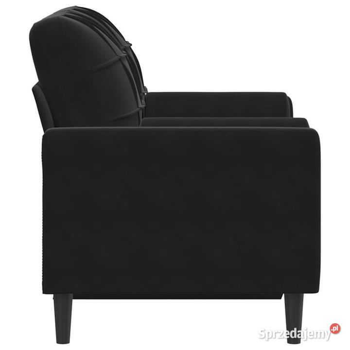 2osobowa sofa z poduszkami czarna 120 aksamit sprzedam