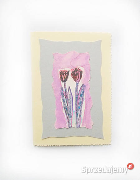 pastelowa kartka z kwiatami malowana ręcznie Biuro Olsztyn