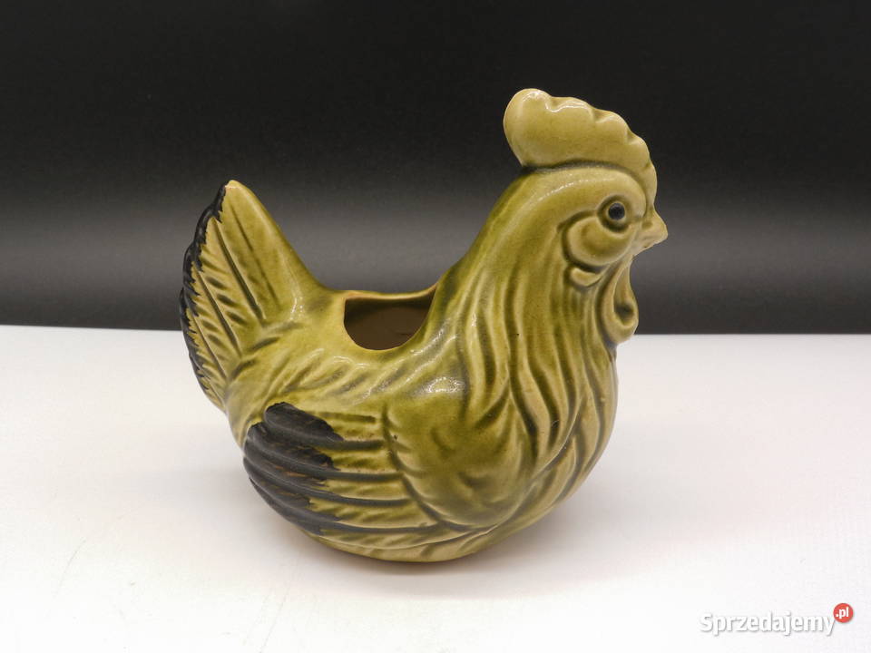 Ceramiczna Kura Retro Pojemnik na Wykałaczki Raszków
