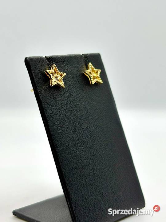Nowe złote kolczyki pr 585 090g Gwiazdki Elbląg