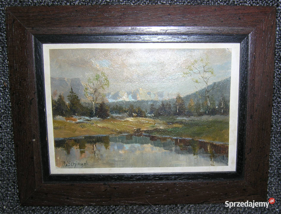 Obraz olejny vintage autor Reinhard Schinzel Malarstwo Bartków