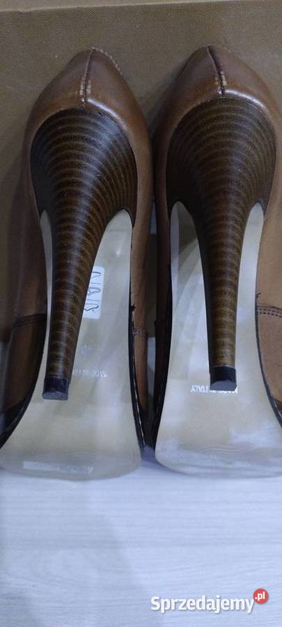 Buty do kostek na obcasie skóra naturalna WOJAS 27cm