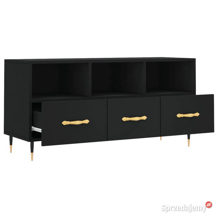 Szafka pod TV czarna 102x36x50 materiał Warszawa