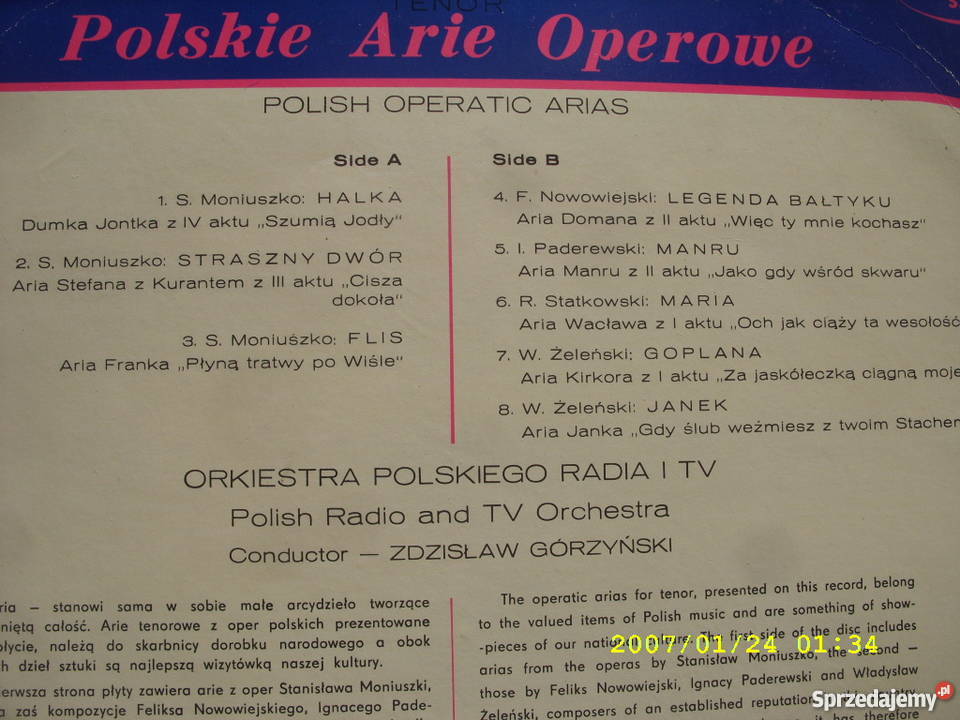 Klasyka WIESLAW OCHMANARIE OPEROWE płyta winylowa Wołów
