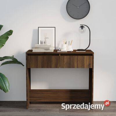 vidaXL Stolik konsolowy brązowy dąb 89x41x765
