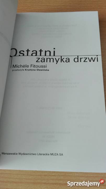 Ostatni zamyka drzwi Michle Fitoussi Rok wydania 2005 Gdańsk