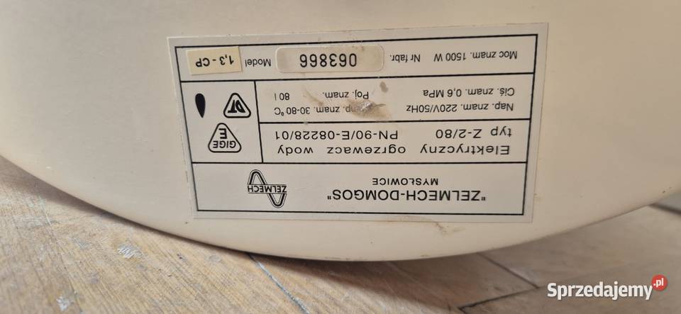 Bojler Ogrzewacz wody ZELMECHDOMGOS 80L