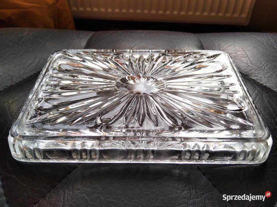Półmisek kryształowy szkło tacka podstawka Porcelana i szkło Gdańsk
