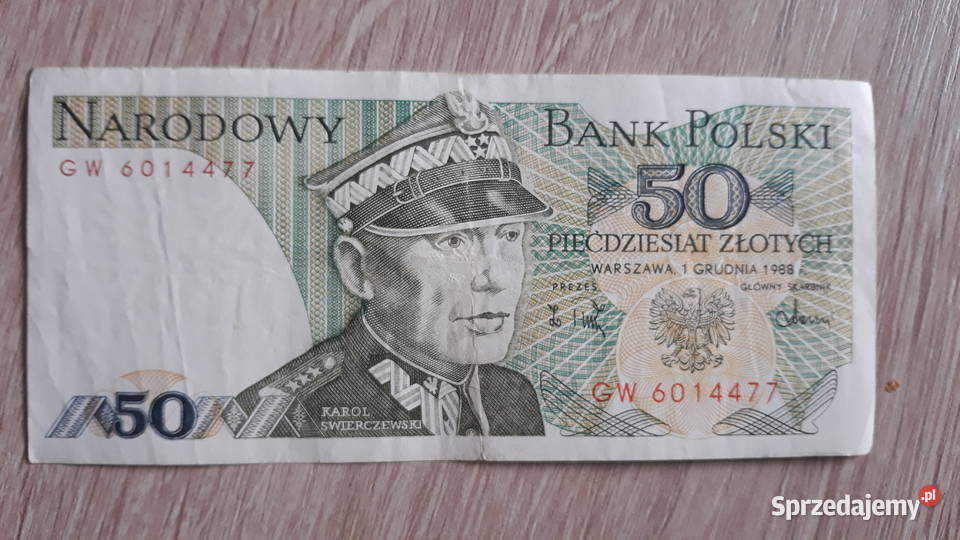 50 złotych 1 XII 1988 r seria GW Konin