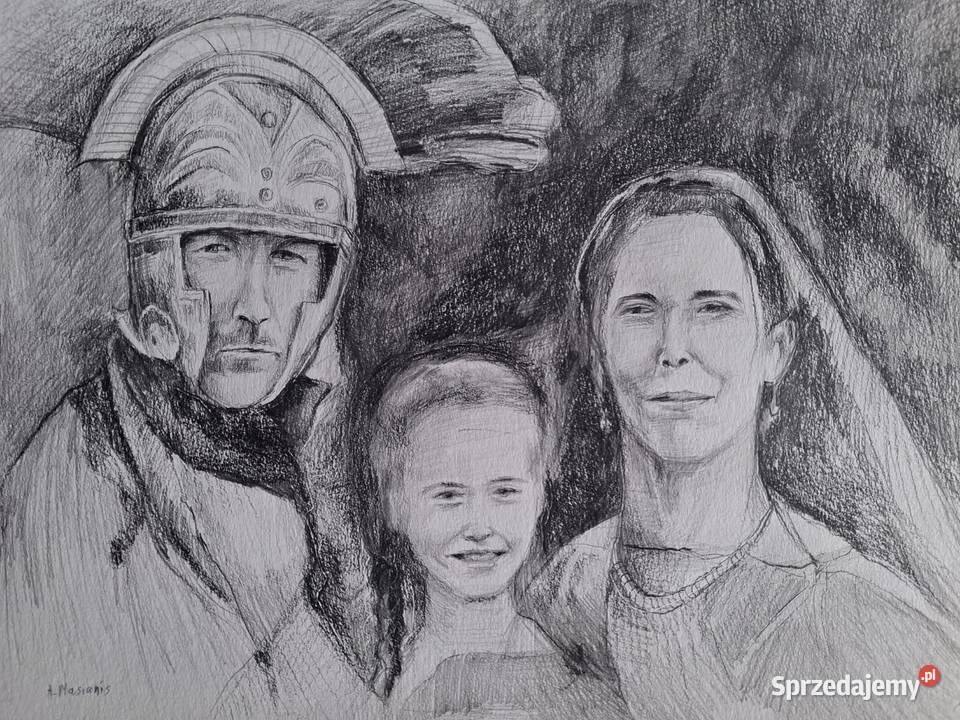 Portret ołówkiem na podstawie zdjęcia kujawsko-pomorskie Toruń