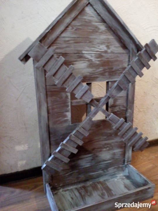 Kwietnik drewniany wiatrak ozdoba Pozostałe