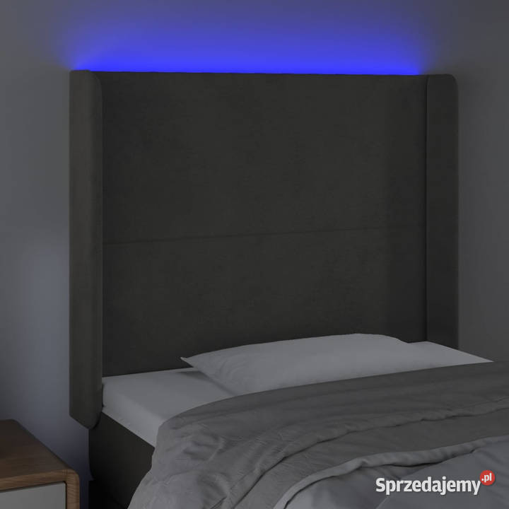Zagłówek do łóżka z LED ciemnoszary 83x16x118128 Warszawa