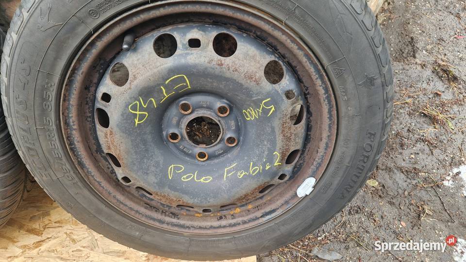 VW POLO FABIA LEON FELGI STALOWE 15 ET38 5X100 Opony i felgi Słowikowo